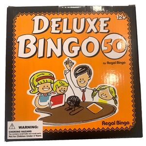 Regal Games Deluxe Bingo 50 Set with Rotary Cage, 75 Balls, 50 Cards, 150 Chips